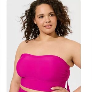 Torrid Vibrant Pink Strapless Swim Top